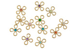 Birthstone Gold Filled Flower Clover Cross CCZ Charm- 14/20 Gold Filled- USA Product-7.5mm- 1 piece per order