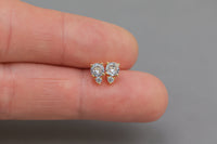 Raindrop 18kt Gold Birthstone Stud 2 Solitare Design CZ Earring- 2 pcs per order- 5x7mm BEAUTIFUL EARRINGS!