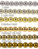 Assorted Hematite Smooth Round Beads - Hematite Plated in 6mm 8mm 10mm Full Strand 16" AAA Quality