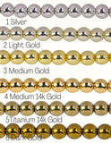 Assorted Hematite Smooth Round Beads - Hematite Plated in 6mm 8mm 10mm Full Strand 16" AAA Quality
