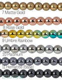 Assorted Hematite Smooth Round Beads - Hematite Plated in 6mm 8mm 10mm Full Strand 16" AAA Quality