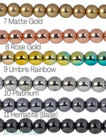 Assorted Hematite Smooth Round Beads - Hematite Plated in 6mm 8mm 10mm Full Strand 16" AAA Quality