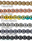 Assorted Hematite Smooth Round Beads - Hematite Plated in 6mm 8mm 10mm Full Strand 16" AAA Quality