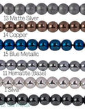 Assorted Hematite Smooth Round Beads - Hematite Plated in 6mm 8mm 10mm Full Strand 16" AAA Quality