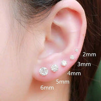 SI Diamond- Lab Diamond- Gold Filled Stud Earring, 14k Gold Filled, Made in USA, Tiny Gold Earring- 2 pcs