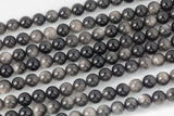 Natural Silver Obsidian Beads 6mm 8mm 10mm AAA High Quality 15.5" Strand Gemstone Beads