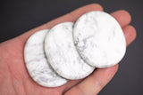 1 Pc White Howlite Palm Stone Healing Chakra Crystal Crystals Natural about 2 inch by 1.5 inches