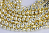 Light Gold COLOR Hematite Faceted Round- 2mm,3mm,4mm, 6mm, 8mm, 10mm-Full Strand 15.5 inch Strand