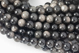 Natural Silver Obsidian Beads 6mm 8mm 10mm AAA High Quality 15.5" Strand Gemstone Beads