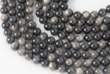 Natural Silver Obsidian Beads 6mm 8mm 10mm AAA High Quality 15.5" Strand Gemstone Beads