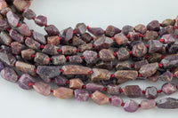 Natural Pink Spinel Nuggets - Approximately 8mm-10mm wide by 13mm long - Full Strand 15-15.5 inches Gemstone Beads