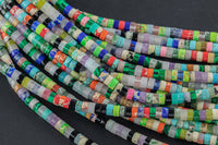 Multi Gemstone Heishi Discs Beads 2x4mm 3x6mm 15.5" Strand