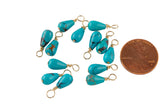 USA Gold Filled Natural Turquoise Charms Drop Pendant Handmade Approx. 6x16mm.Made with Natural Turquoise and Gold Filled Wire Made in USA