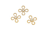 Opal Gold Filled Flower Clover Cross CCZ Charm- 14/20 Gold Filled- USA Product-7.5mm- 1 piece per order