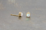 Opal Stud Gold Filled Earring- Gold Filled Stud Earring, 14k Gold Filled, Made in USA, Tiny Gold Earring- 2 pcs