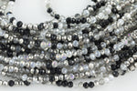 4mm Crystal Rondelle 1 or 2 or 5 or 10 STRANDS- 14 inch strand- mixed