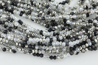 4mm Crystal Rondelle 1 or 2 or 5 or 10 STRANDS- 14 inch strand- mixed