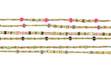 Dainty Multi color Enamel Satellite Paperclip Chain by Yard, Link Cable Chain, Wholesale bulk Roll Chain Jewelry