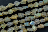 Natural Labradorite Raw Rough Nuggets - 7x10mm 15.5" Strand Smooth