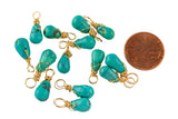 USA Gold Filled Natural Turquoise Charms Drop Pendant Handmade Approx. 7x20mm.Made with Natural Turquoise and Gold Filled Wire Made in USA