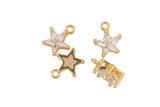 1pc 18k Gold Star Charm Necklace Charm- CZ - 7x10mm- 1 pc per order