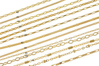 Gold Filled Chain by the Foot - USA Made -Beaded Chain, Satellite Chain, Bar chain, Cable chain, Perfect For Permanent Jewelry - Made in USA