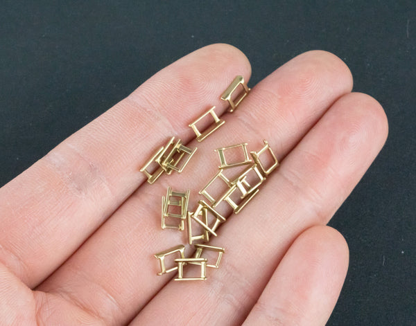 Brass Rings Rectangle Rings - used as connectors - Solid Brass- 5x8mm