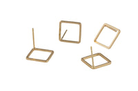 2pc 18kt Gold Earrings Square Earrings- 2 pcs Per order- 12mm Earring