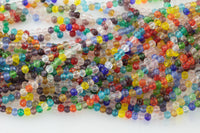 4mm Crystal Rondelle 1 or 2 or 5 or 10 STRANDS- 14 inch strand- mixed