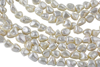 Mother of Pearl Nugget Strand -Handmade Jewelry- 15.5 inches- 38 pcs- 10-11mm