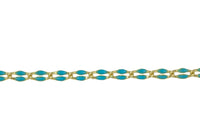 Dainty Multi color Enamel Rolo Cable Paperclip Chain by Yard, Link Cable Thick Elongate Chain, Wholesale bulk Roll Chain Jewelry