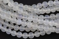 Natural Chalcedony Agate, High Quality in Round- 4mm, 6mm, 8mm, 10mm, 12mm- -Full Strand 15.5 inch Strand Smooth Gemstone Beads