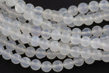 Natural Chalcedony Agate, High Quality in Round- 4mm, 6mm, 8mm, 10mm, 12mm- -Full Strand 15.5 inch Strand Smooth Gemstone Beads