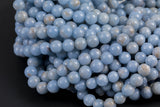 Natural Angelite Beads - Round - 6mm 8mm 10mm or 12mm - Full 15.5" 15.5 inch strands AAA Quality AAA Quality Smooth Gemstone Beads