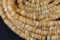 AAA Golden Mother of Pearl 4mm 6mm 8mm Heishi Beads 15.5" Strand Shell Beads