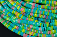 AAA Multi Color Mother of Pearl 4mm 6mm 8mm Heishi Beads 15.5" Strand Shell Beads