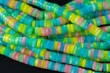 AAA Multi Color Mother of Pearl 4mm 6mm 8mm Heishi Beads 15.5" Strand Shell Beads