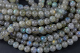 Natural AAA Blue Labradorite 4mm 6mm 8mm 10mm 12mm Round Beads Nothing But Fire Best Quality Large Round Labradorite Beads 15.5" Smooth