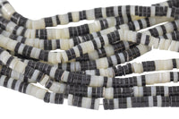 Natural Black white Mother of Pearl 4mm 6mm 8mm Heishi Beads 15.5" Strand Shell Beads