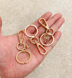 Dainty Self Closing Swivel Clasps - Triggerless - Gold for Charm Lock Keychain Supply Component- 15x41mm 2 pcs per pack