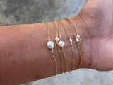 USA Gold Filled Permanent Jewelry Connectors Chained Pearl Connectors Real Gold Filled 2.5mm 6mm- Around 9 inches- Bracelet or Anklet