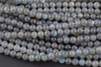 Blue Flashes~ AAA Natural Blue Labradorite 2mm 4mm 6mm 7mm 8mm 10mm Round Beads 15.5" Strand