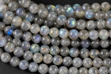 Natural AAA Blue Labradorite 4mm 6mm 8mm 10mm 12mm Round Beads Nothing But Fire Best Quality Large Round Labradorite Beads 15.5" Smooth