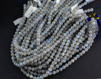 Natural AAA Blue Labradorite 4mm 6mm 8mm 10mm 12mm Round Beads Nothing But Fire Best Quality Large Round Labradorite Beads 15.5" Smooth