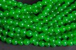 Green- JADE Smooth Round- 6mm 8mm 10mm 12mm-Full Strand 15.5 inch Strand AAA Quality