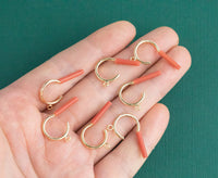 Earrings Gold plated brass earring post Hoop with Loop Brass earring charms shape earring connector earring findings jewelry supply sx1