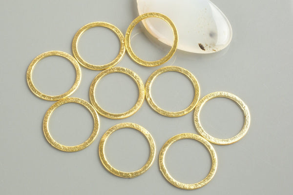 Brushed Gold Soldered Flat Rings or Silver-Plated---6 Sizes--- 15mm to 41mm