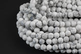 Natural White Howlite Beads Matte White Howlite 4mm 6mm 8mm 10mm 12mm - Wholesale Bulk Pricing- Full 15.5 Inch AAA Quality AAA Quality
