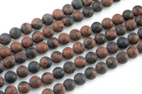 Natural Mahogany Jasper, High Quality in Matte Round, 6mm, 8mm, 10mm, 12mm- Full 15.5 Inch Strand Gemstone Beads