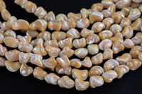 Mother of Pearl Nugget Strand -Handmade Jewelry- 15.5 inches- 38 pcs- 10-11mm